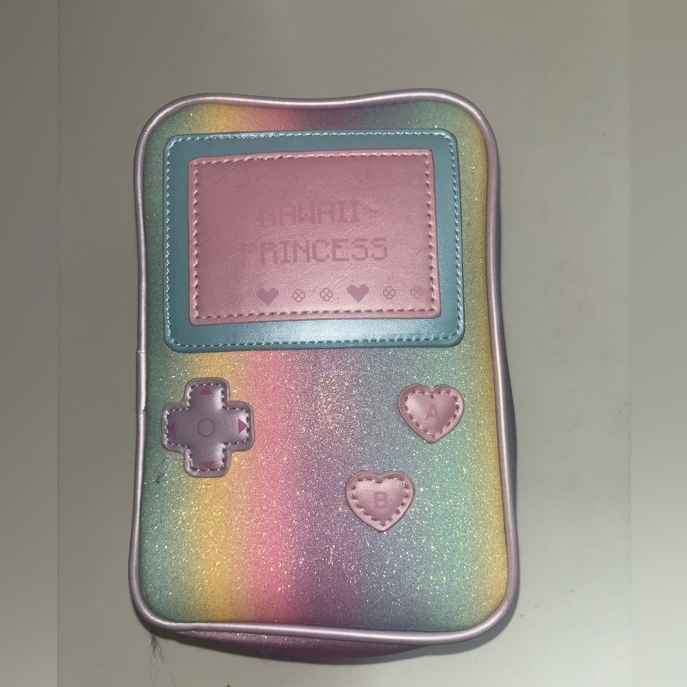 Sugar Thrillz Kawaii Gamer girl Rainbow Glitter Handheld Game Console Bag